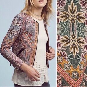 Hemant & Nandita Quilted Tapestry Jacket Multicolor